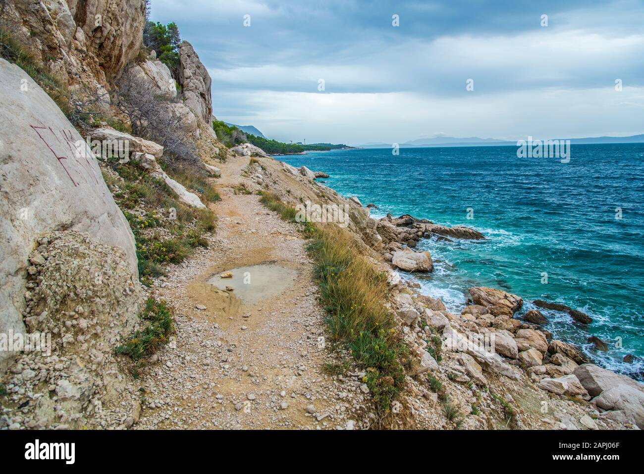 Baska voda, Promajna, Krvavica, Makarska Stockfoto