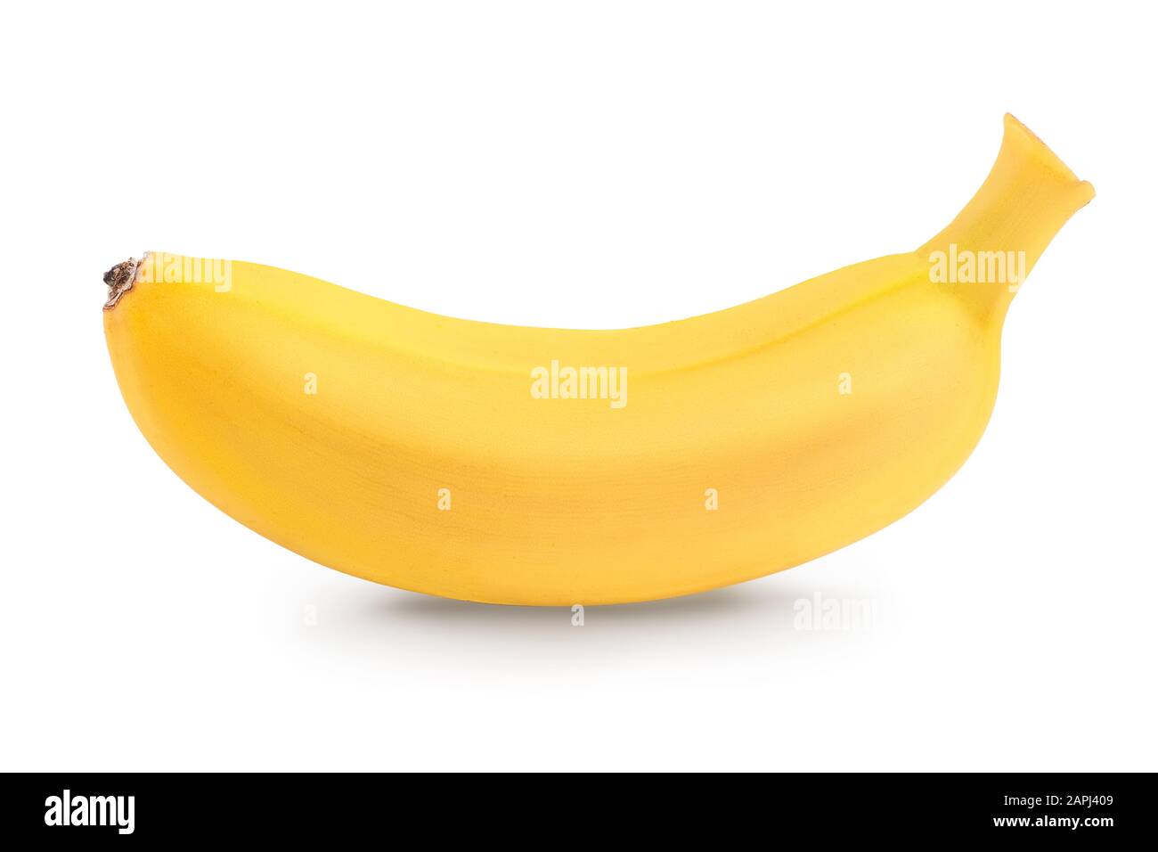 Baby-Banane isoliert auf weißem Hintergrund mit Beschneidungspfad und voller Schärfentiefe Stockfoto