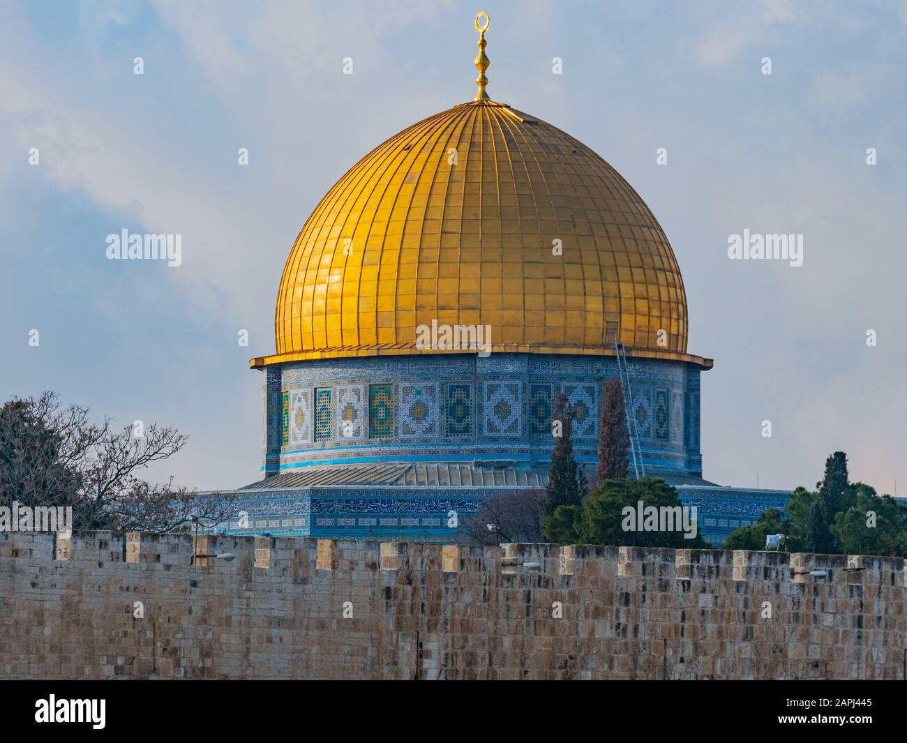 Kuppel des Felsens auf dem Tempelberg in der Altstadt von Jerusalem, Israel Stockfoto