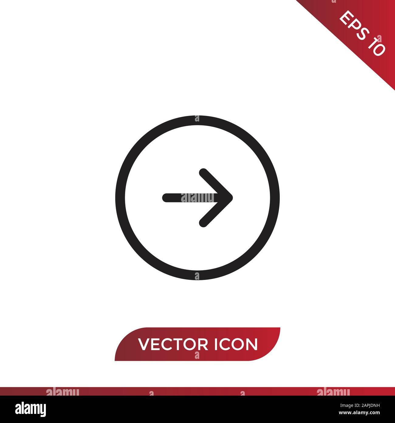 Pfeil nach rechts, Vektorsymbol nächste Taste in modernem Design für Website und mobile App Stock Vektor