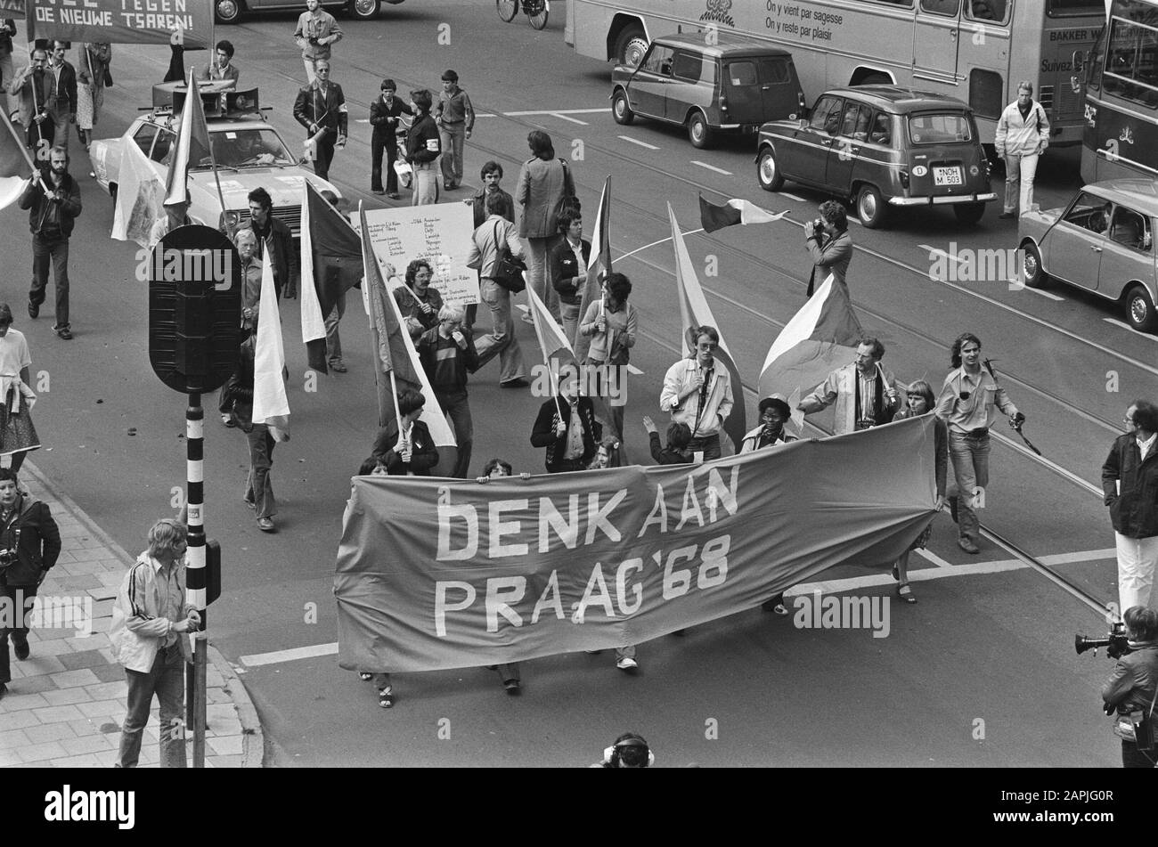 Demonstration Think om Prague 68 Datum: 26. August 1978 Stichworte: Demonstrationen Stockfoto