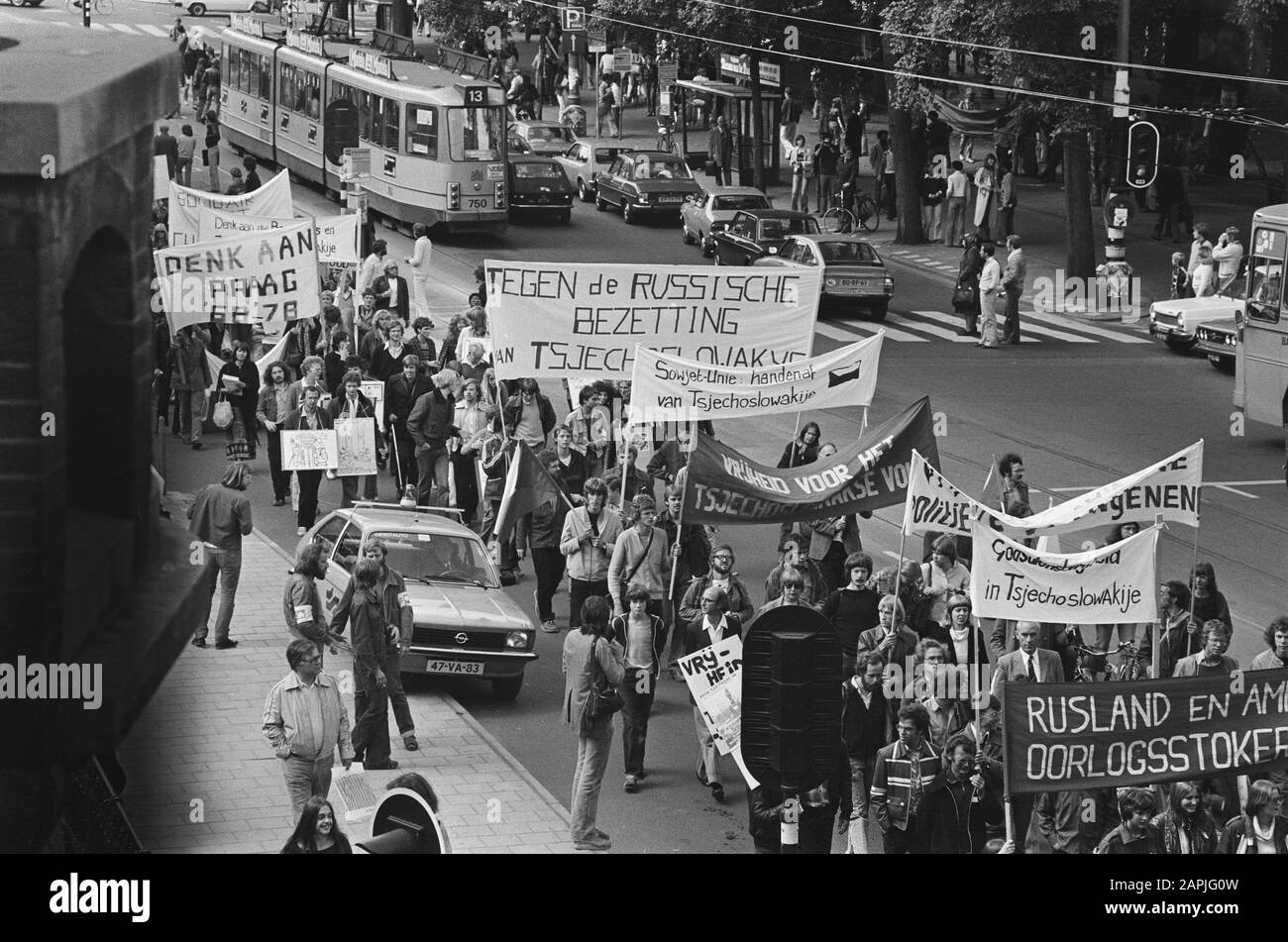 Demonstration Think om Prague 68 Datum: 26. August 1978 Stichworte: Demonstrationen Stockfoto