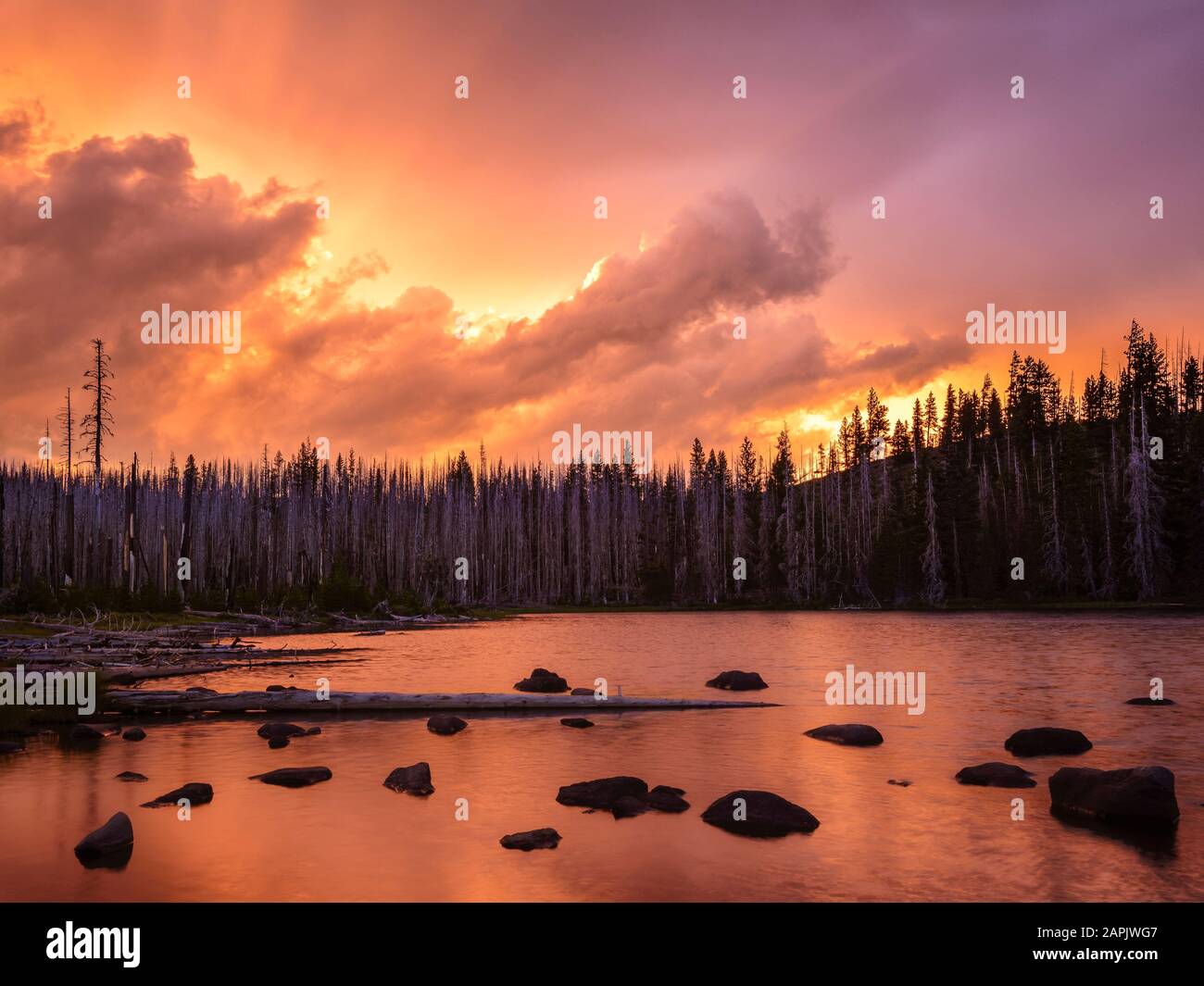Jack Lake, Cascade Mountains, Central Oregon. Stockfoto
