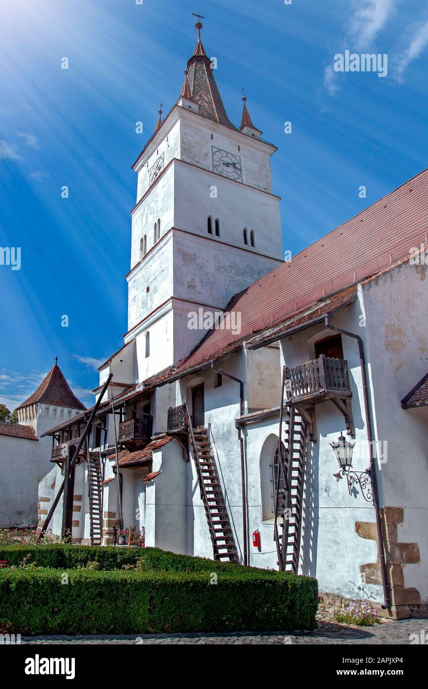 Befestigte Kirche in Siebenbürgen, Rumänien, Harman, Brasov Stockfoto
