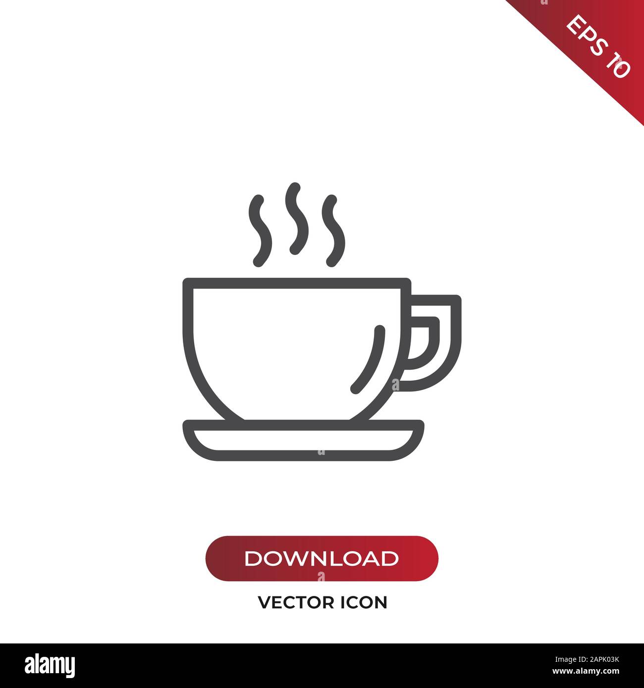 Symbolvektor für Kaffeetasse. Einfaches Kaffeetasse-Zeichen in modernem Design für Website und mobile App. EPS10 Stock Vektor