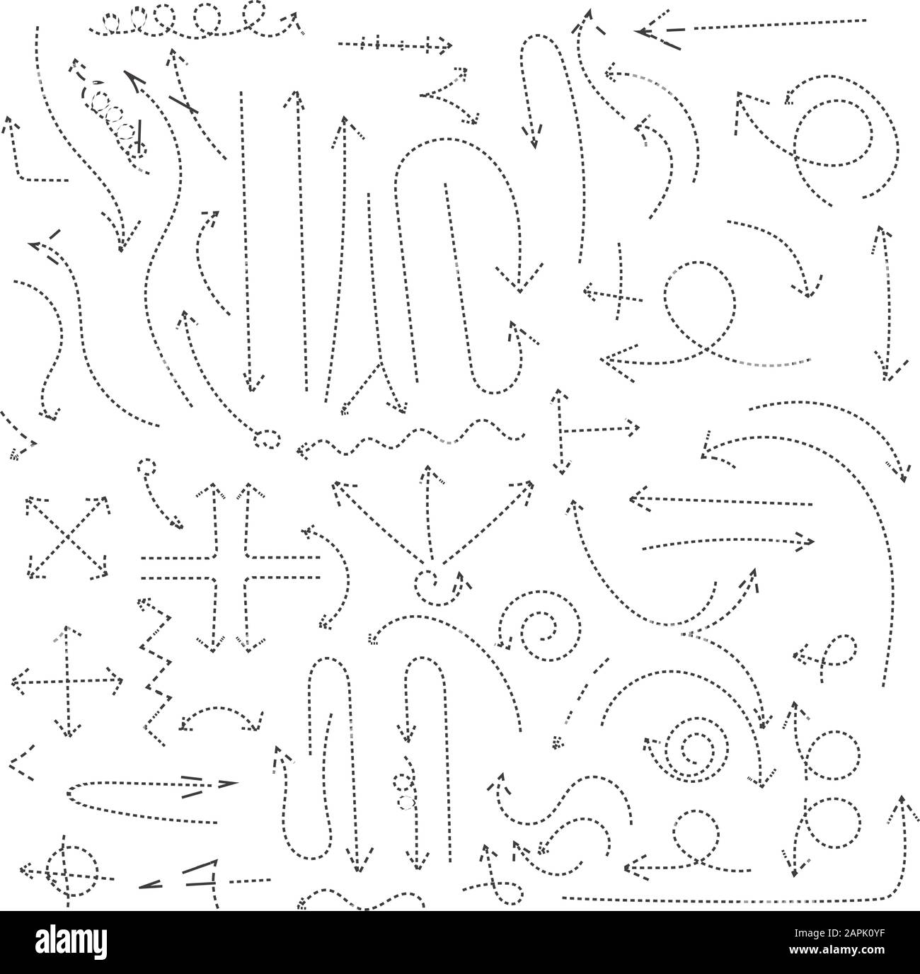 Handgezeichnete Pfeile. Satz mit Pfeil auf weißem Hintergrund Stock Vektor