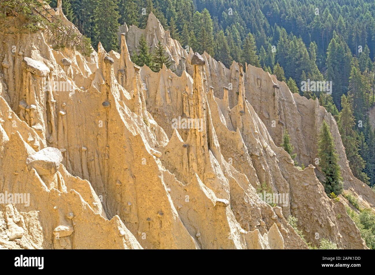 Naturerdpyramiden in Renon, Ritten, Südtirol, Italien Stockfoto