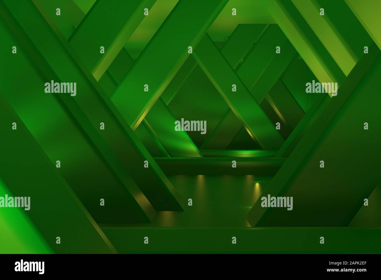 3D-Darstellung von Hintergründen abstrakt. 3D-Darstellung einfacher Geometrischer Darstellung. Bunte Beleuchtung Stockfoto