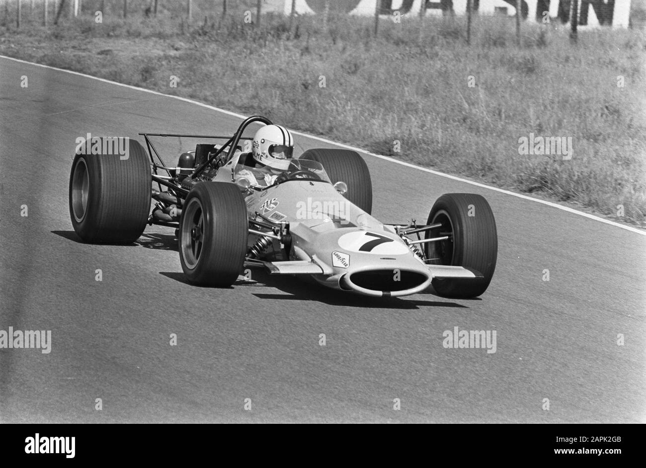 Grand Prix Zandvoort 1969 Beschreibung: Denny Hulme in Mc McLaren-Ford Datum: 19. Juni 1969 Ort: Noord-Holland, Zandvoort Schlüsselwörter: Motorsport Stockfoto