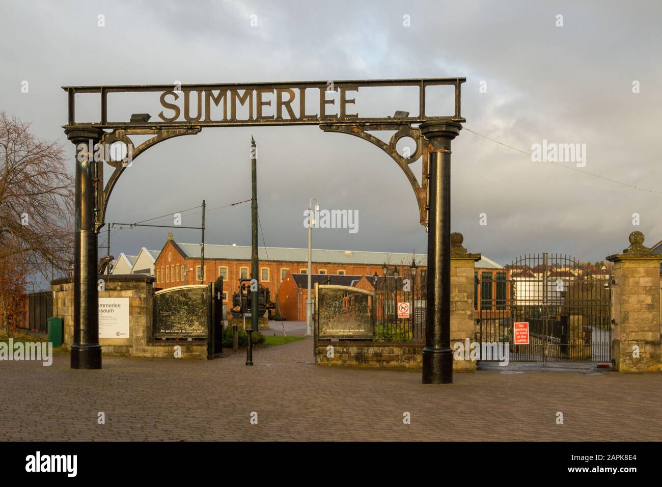 Eintritt zum Summerlee Museum of Scottish Industrial Life Stockfoto