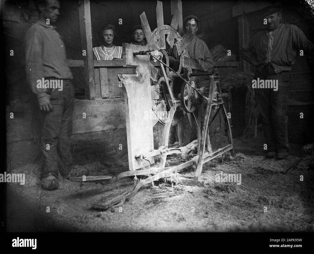 9x12 Flachsmaschine Datum: Undatierte Stichwörter: Flachsmaschinen Stockfoto