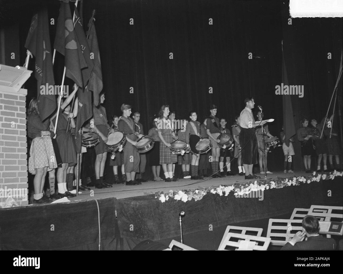 AJC 30 Jahre Existenz Flaggen und Tamboer Datum: 19. November 1948 Stockfoto