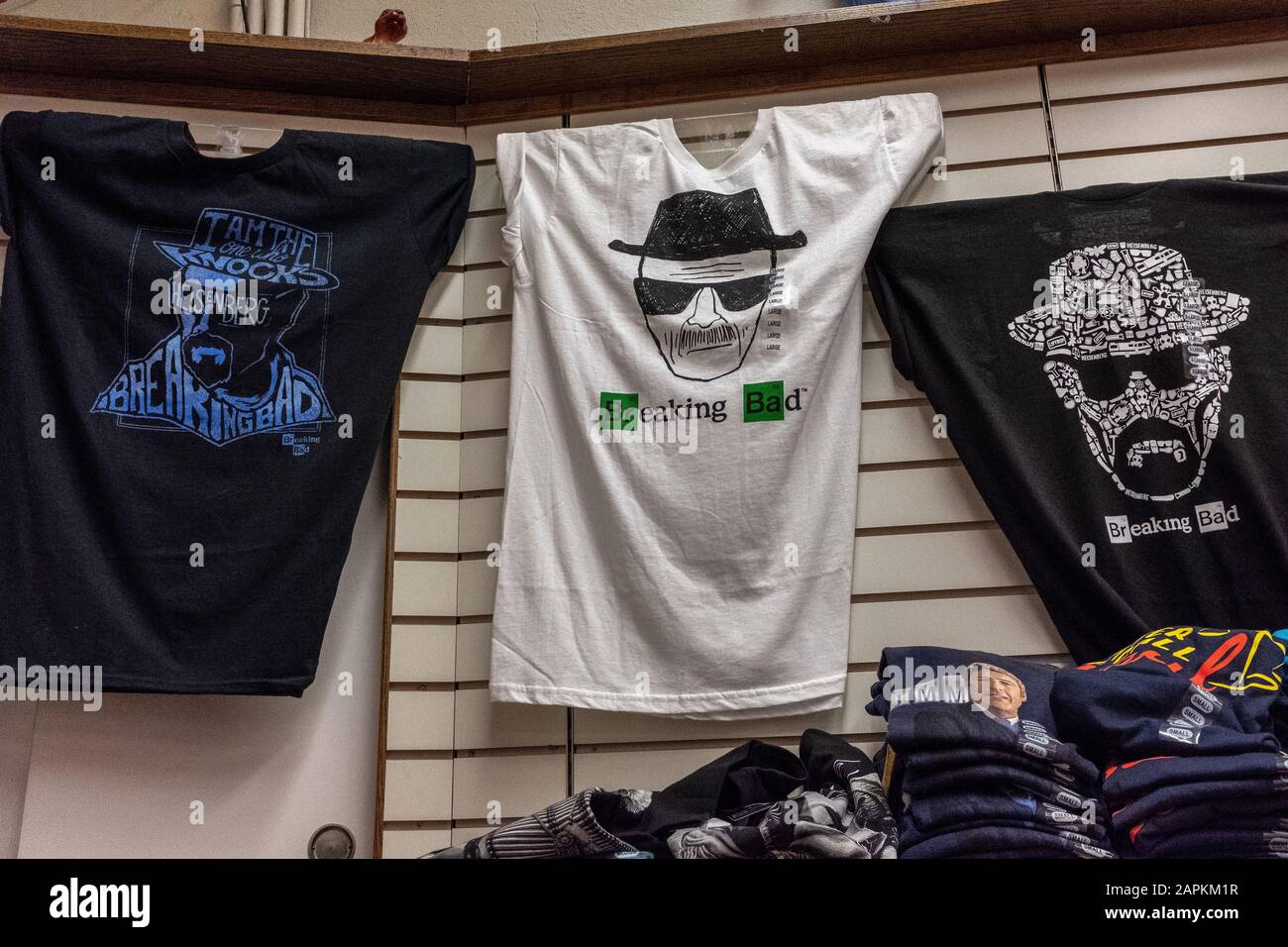 "Breaking Bad"-T-Shirts zum Verkauf in Albuquerque In Der Altstadt, New Mexico Stockfoto