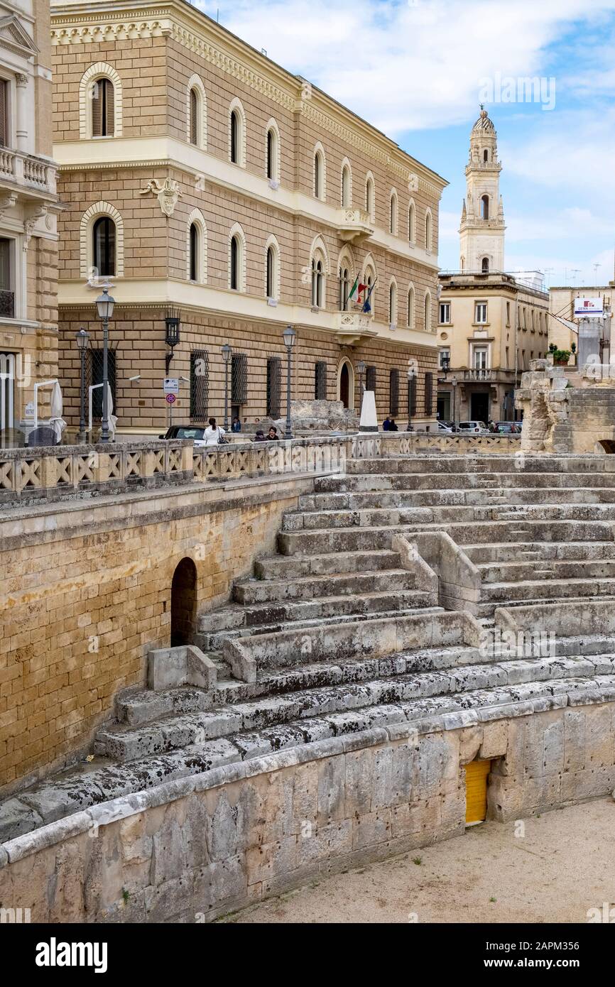Italien, Apulien, Lecce, römisches Amphitheater Stockfoto