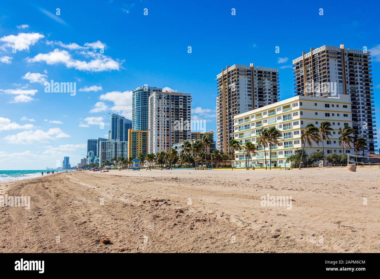 Hollywood Beach Skyline mit Hotels und Eigentumswohnungen - Hollywood, Florida, USA Stockfoto