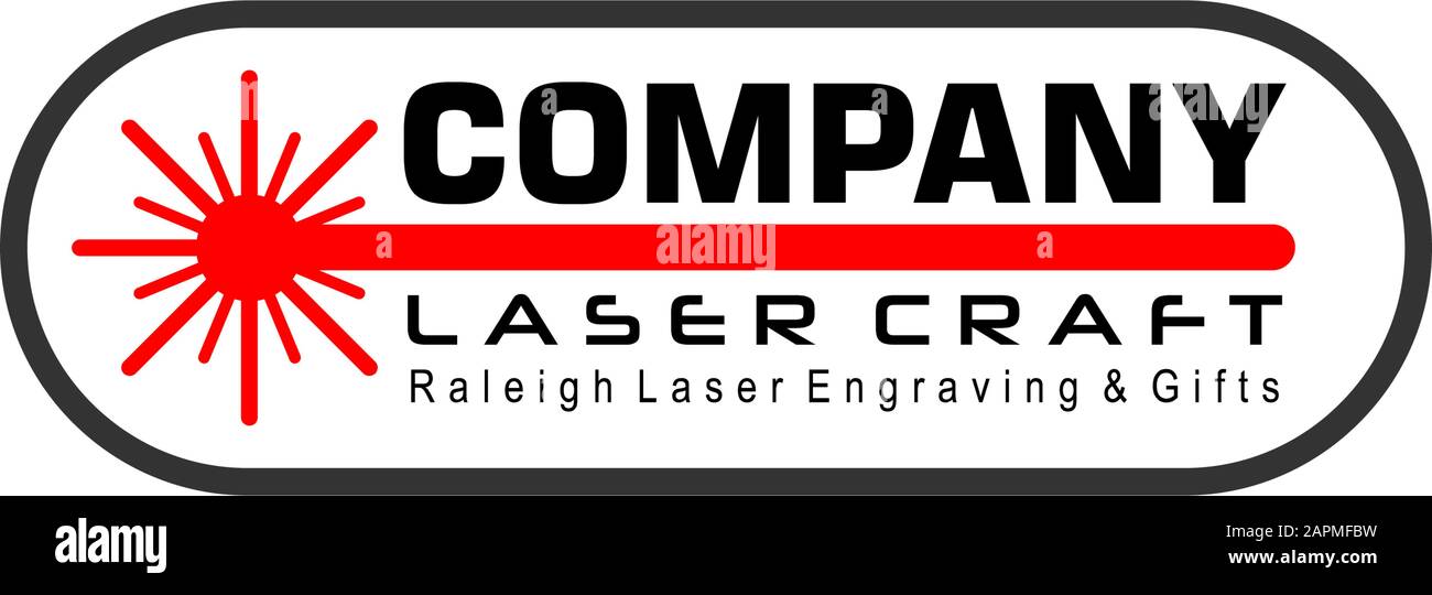 Laser Craft Logo Design Template, Red Light Logo Concept, Oval Runded Shape Element, Vector EPS 10 Stock Vektor