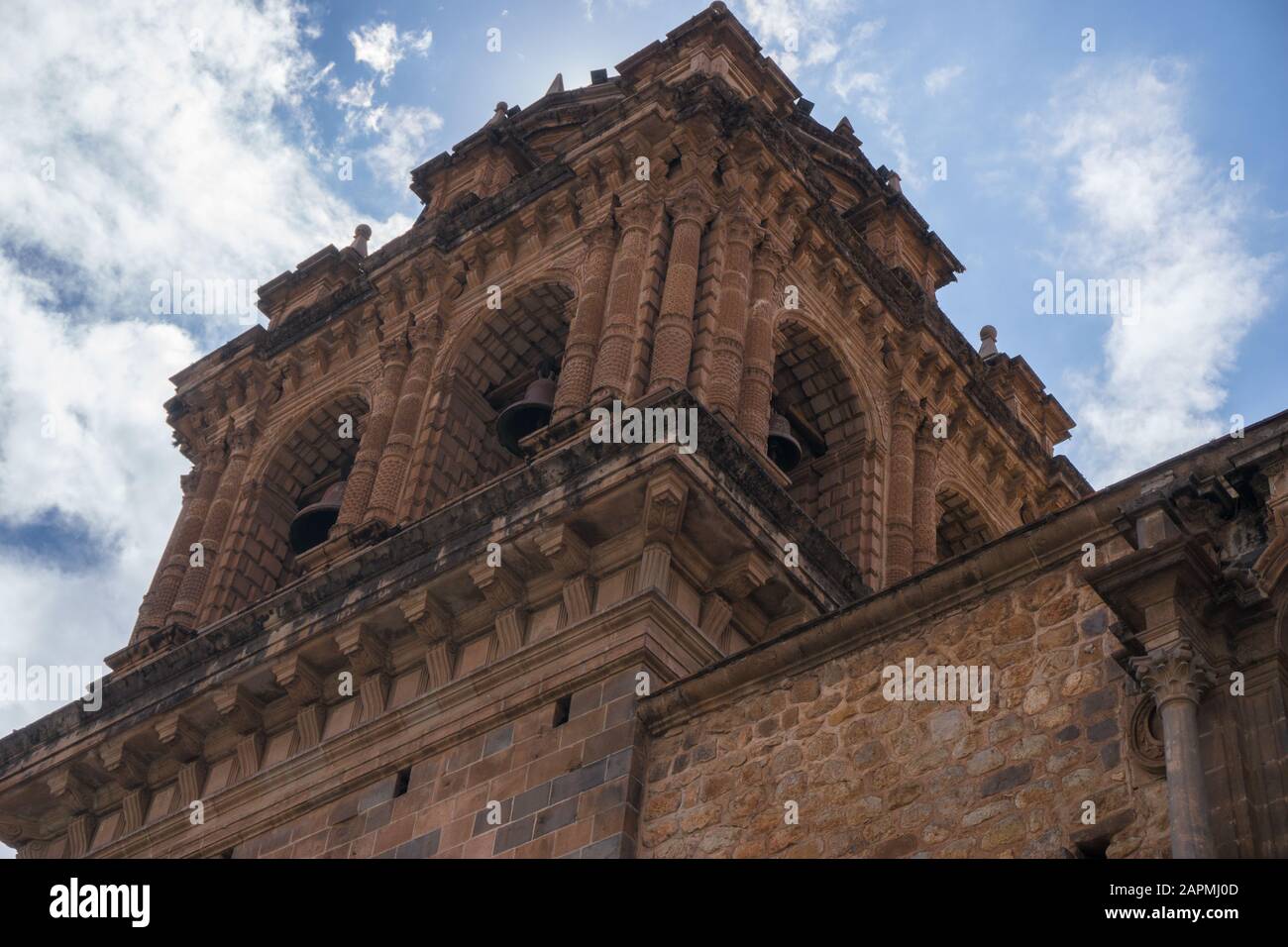 Panoramablick auf den zentralen Platz von Cusco im Zentrum von Cusco Peru Stockfoto