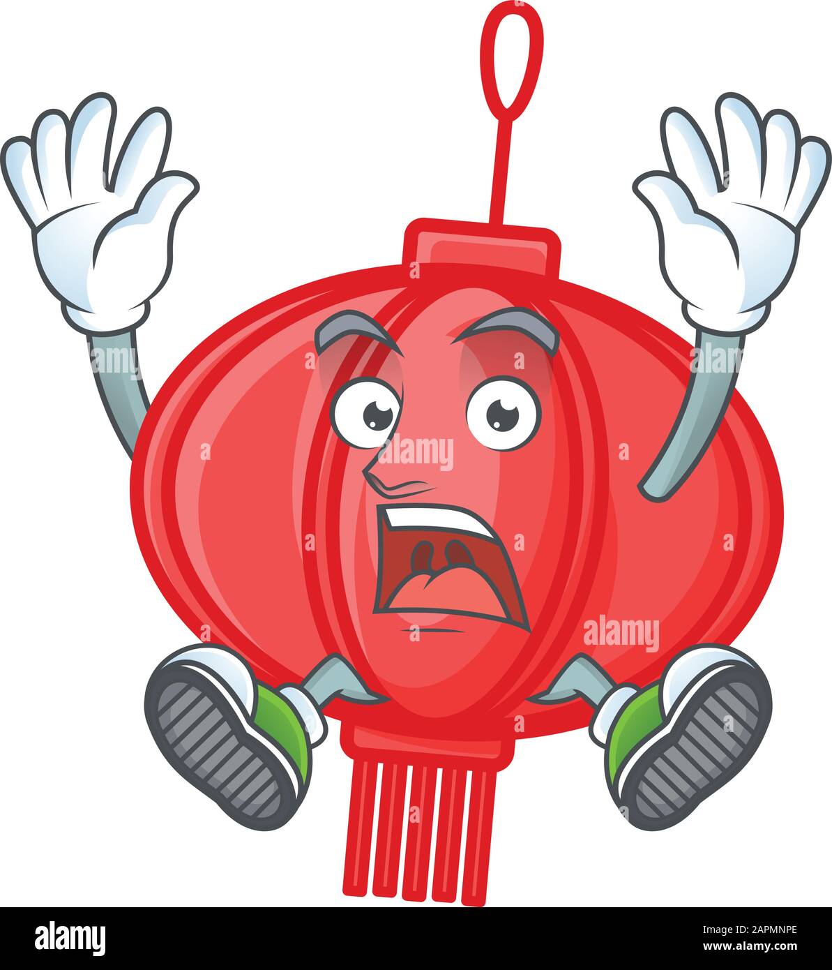 Ein Symbolfigur des chinesischen lampionstils mit schockierender Geste Stock Vektor