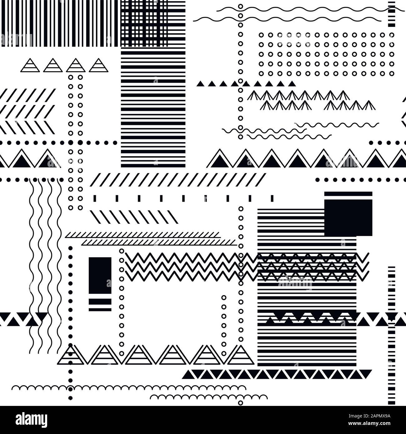 Abstraktes, nahtloses geometrisches Techno-Muster Stock Vektor