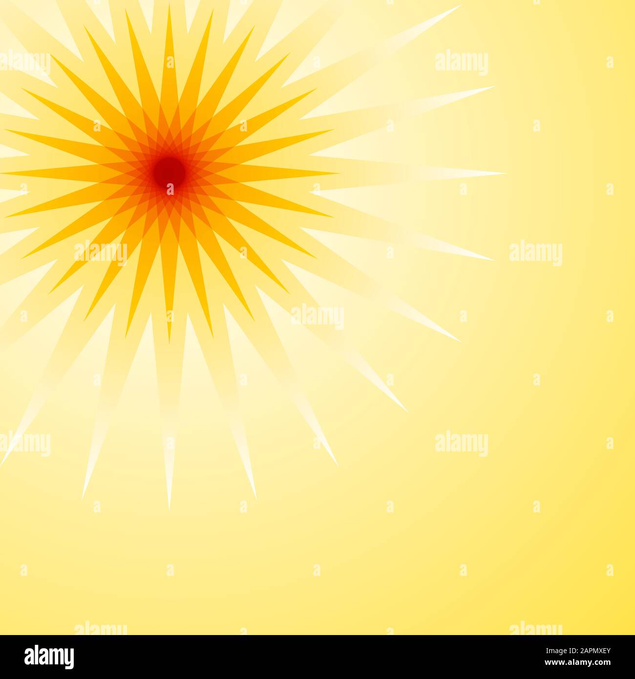 Vector Sommer Hintergrund mit Sonne Stock Vektor