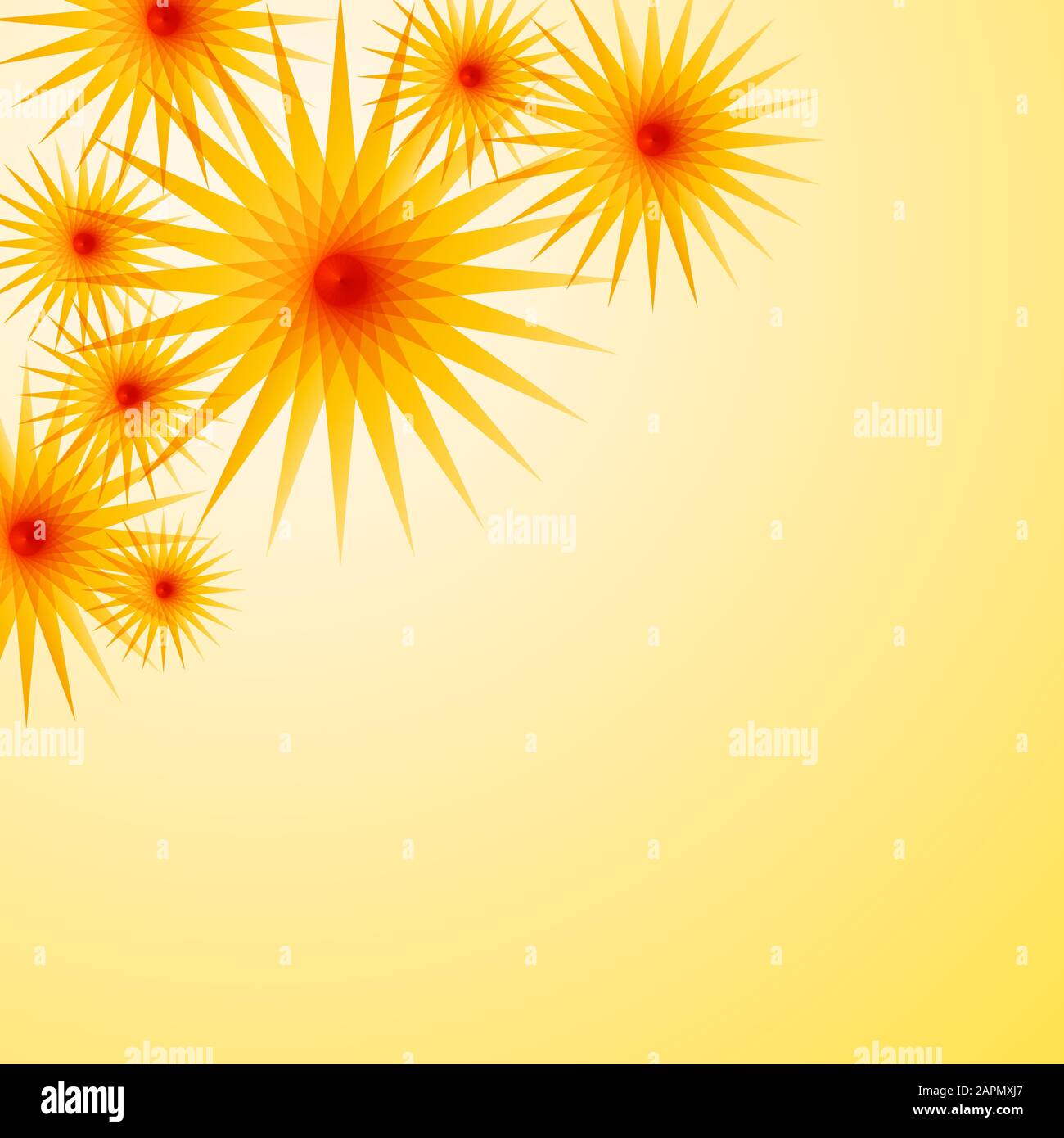 Vector Sommer Hintergrund mit Sonne Stock Vektor