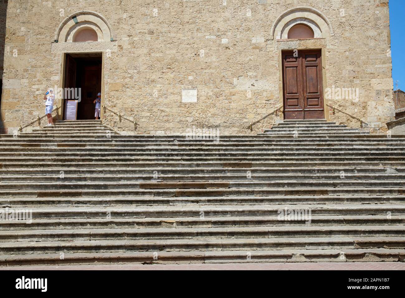 Duomo di San Gimignano (Detail), San Gimignano, Italien. Stockfoto