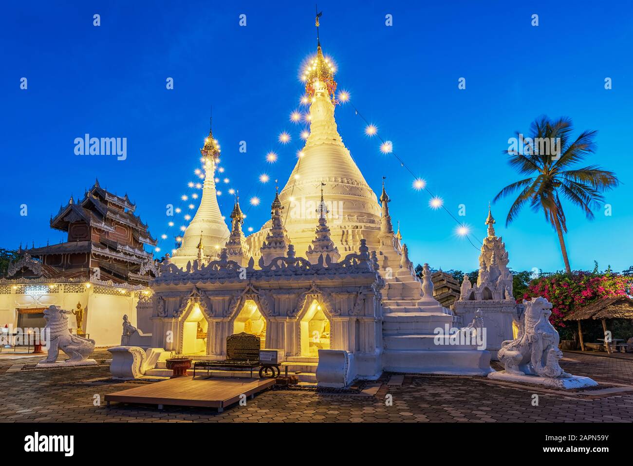 Wat Phra That Doi Kong Mu. Mae Hong Son, Thailand Stockfoto