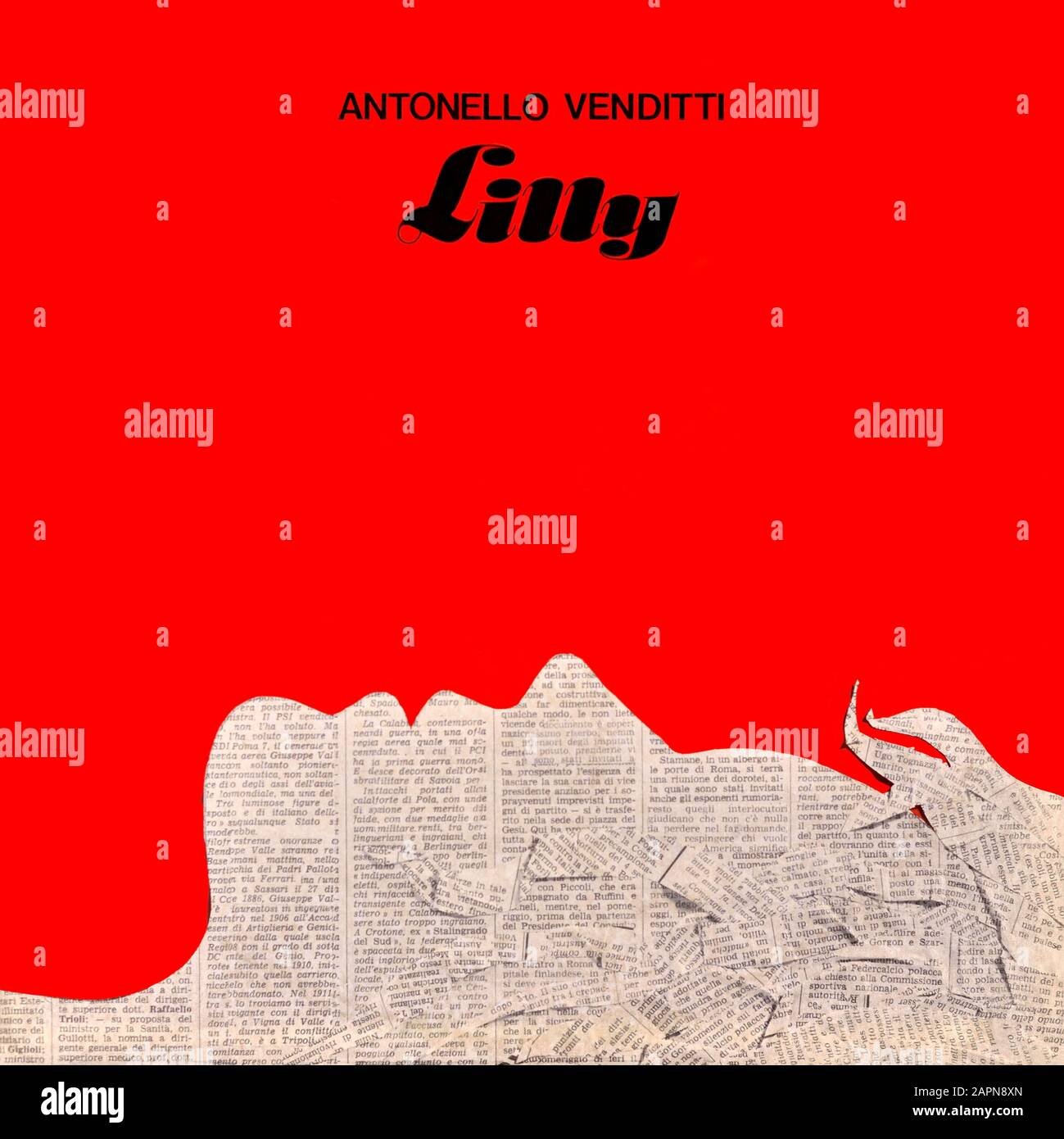 Antonello Venditti - original Vinyl Album Cover - Lilly - 1975 Stockfoto