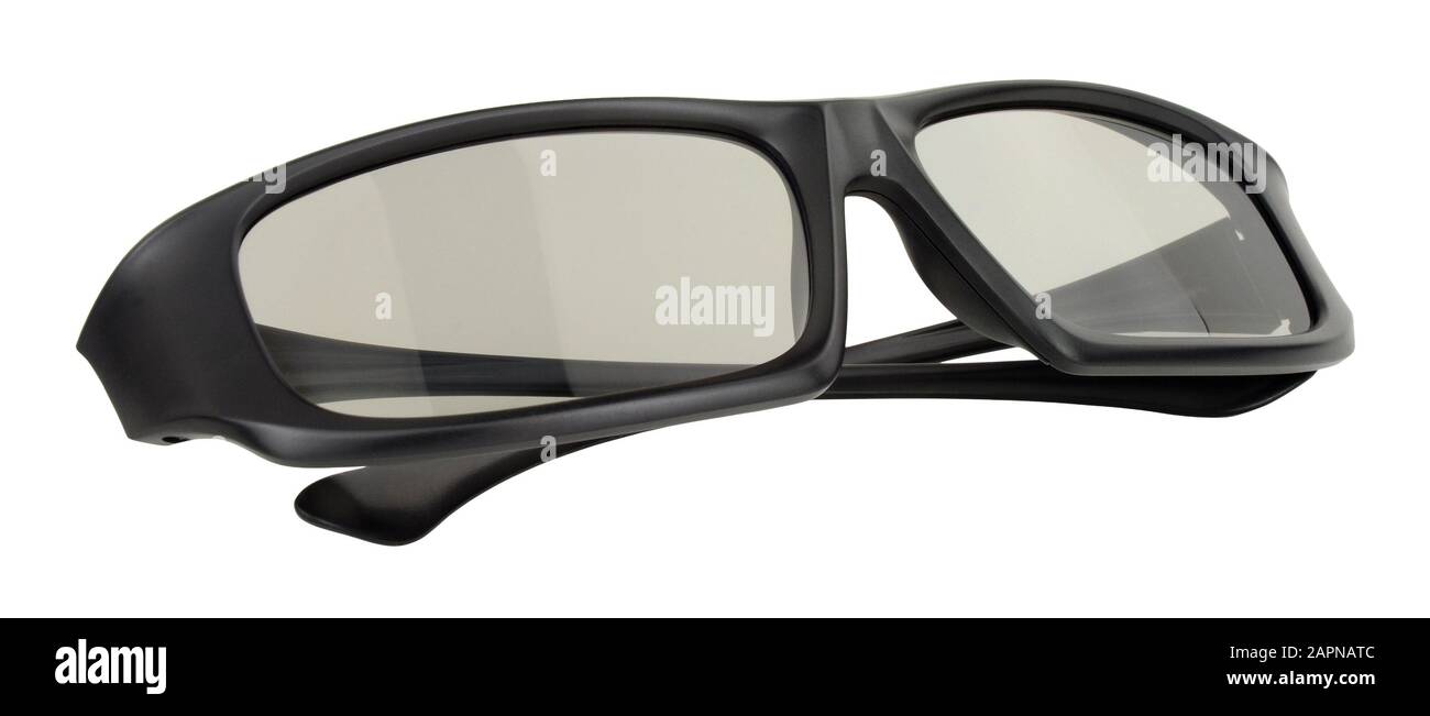 3D Home Entertainment Brille isoliert auf weißem Hintergrund Stockfoto