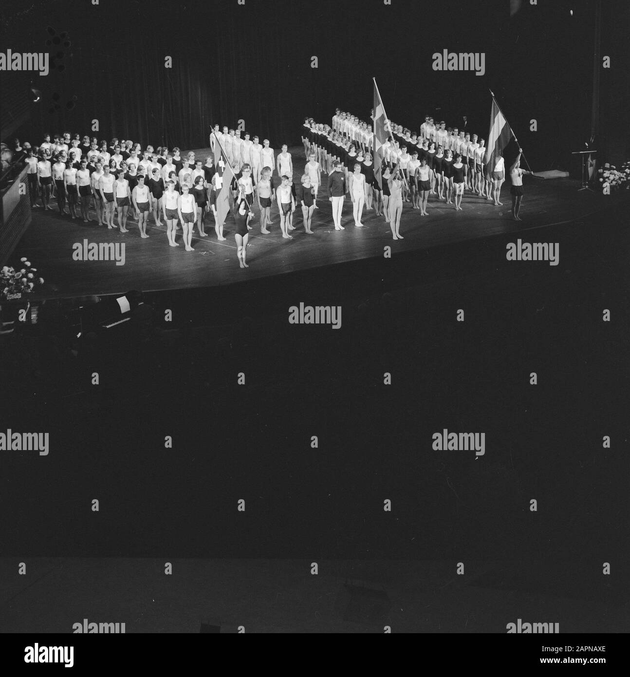 40. Jahrestag der Akademie Für Leibeserziehung in Amsterdam Vorstellung des Demonstrationsteams im Kongressgebäude Datum: 24. Oktober 1965 Standort: Amsterdam, Noord-Holland Schlüsselwörter: Demonstrationen, Jahrestage, Leibeserziehung, Name der Bildungseinrichtung: Kongressgebäude Stockfoto