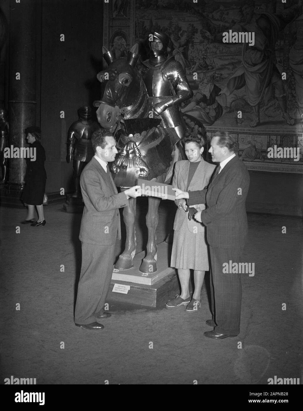 Zweihunderttausend Besucher rijksmuseum Datum: 2. Oktober 1947 Institutsname: Rijksmuseum Stockfoto