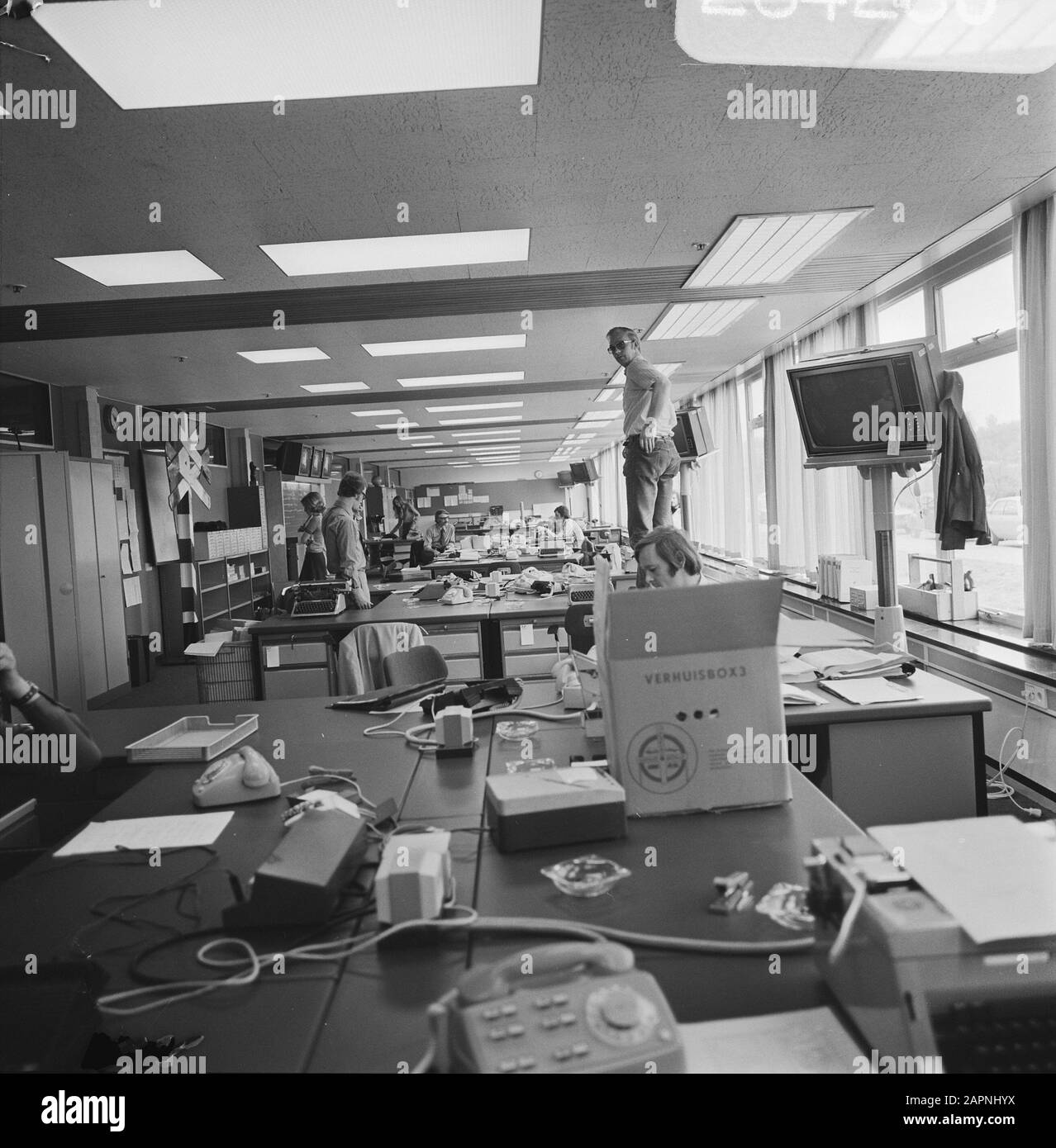 Personal van NOS-journaal wechselte zum Sendequartal Datum: 21. Mai 1973 Stockfoto