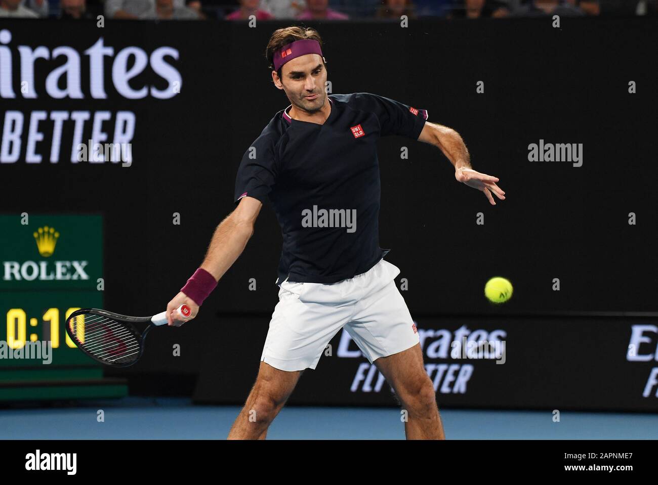 Melbourne, Australien. Januar 2020. Melbourne Park Australian Open Day 5 24/01/20 Roger Federer (SUI) V John Millman (aus) Third Rund Match Credit: Roger Parker/Alamy Live News Stockfoto