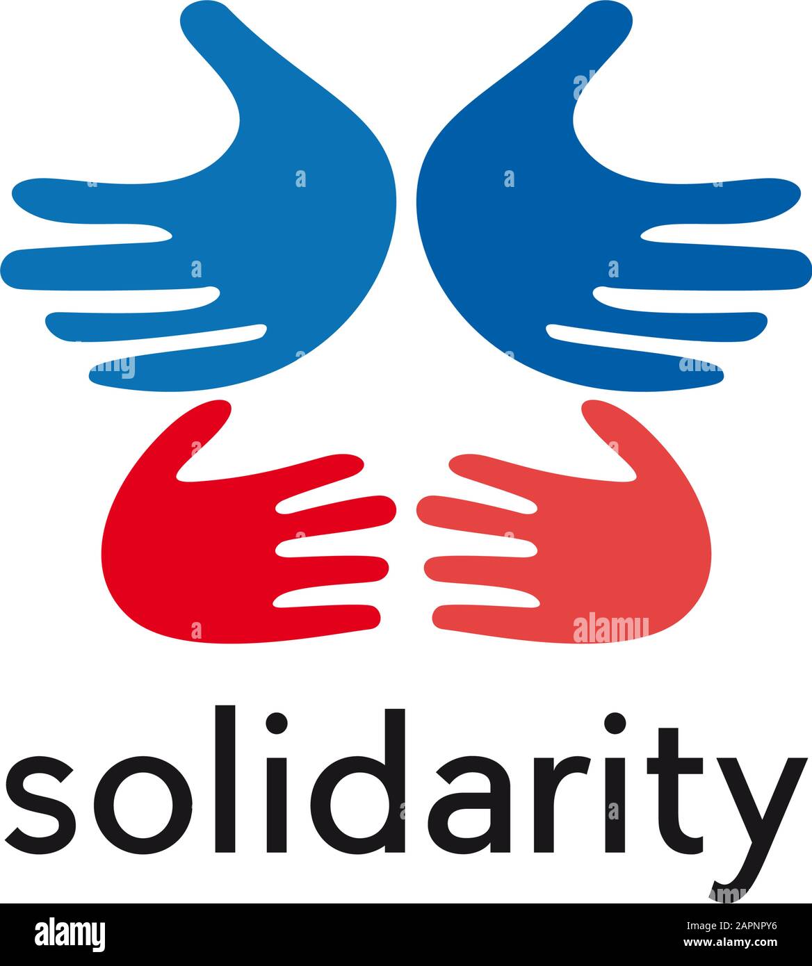 Vektorzeichen Hände, Solidaritätskonzept Stock Vektor