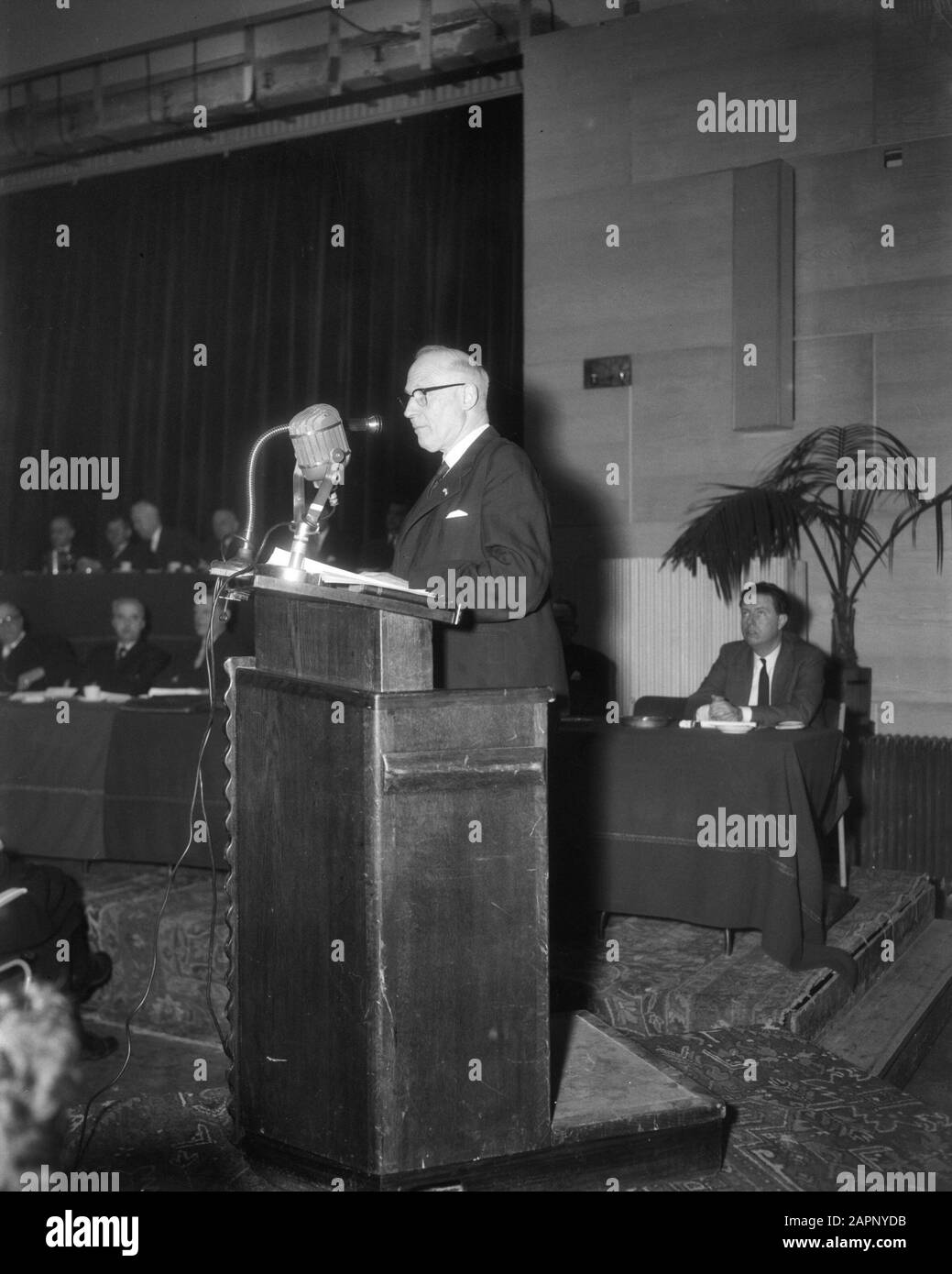 Parteitag der CHU in Amsterdam Datum: 1. März 1958 Ort: Amsterdam, Noord-Holland Schlüsselwörter: Party-Meetings-Institution Name: Chu Stockfoto