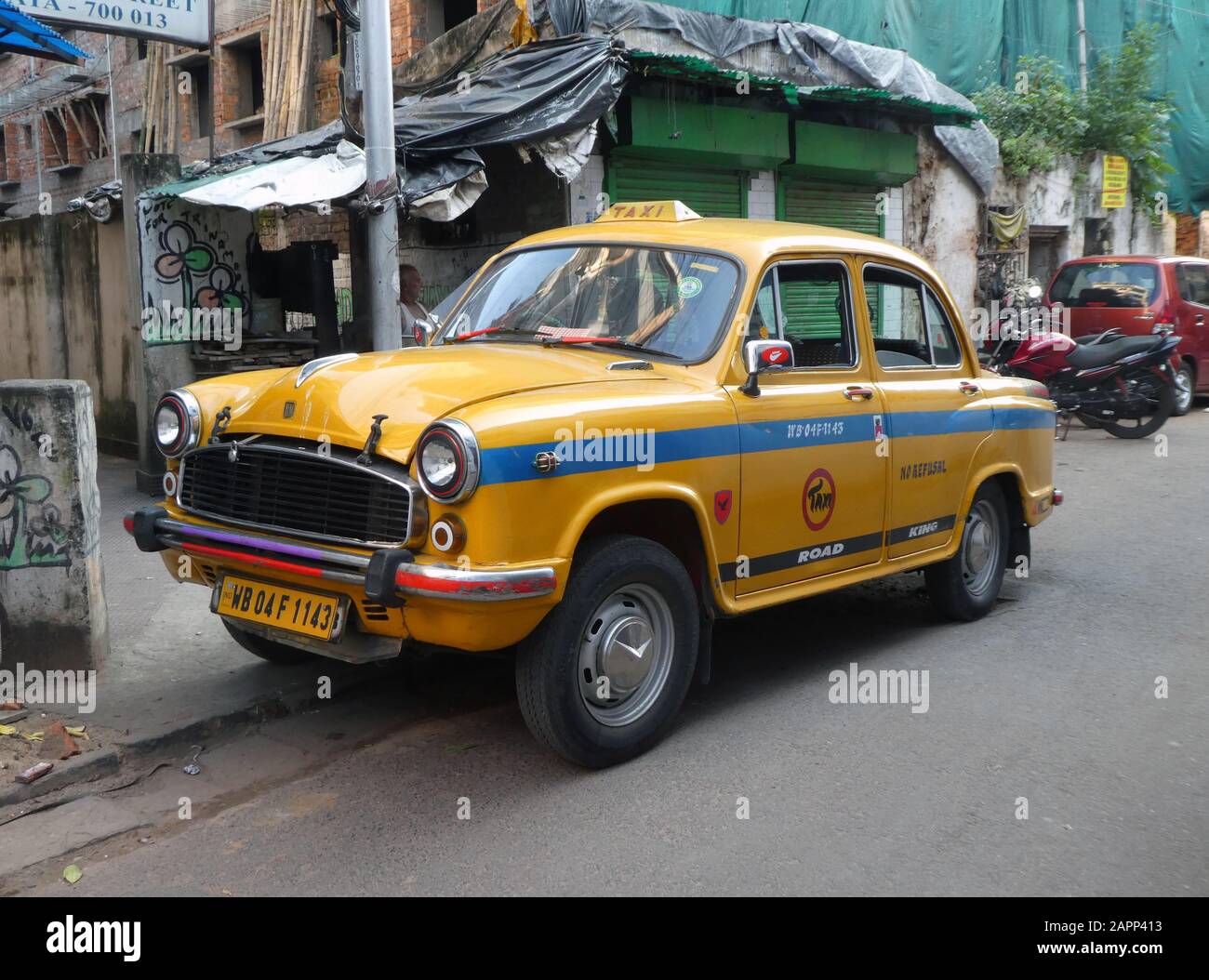 Westbengalen 2019. Hindustan Taxi Taxi Kalkutta. Stockfoto