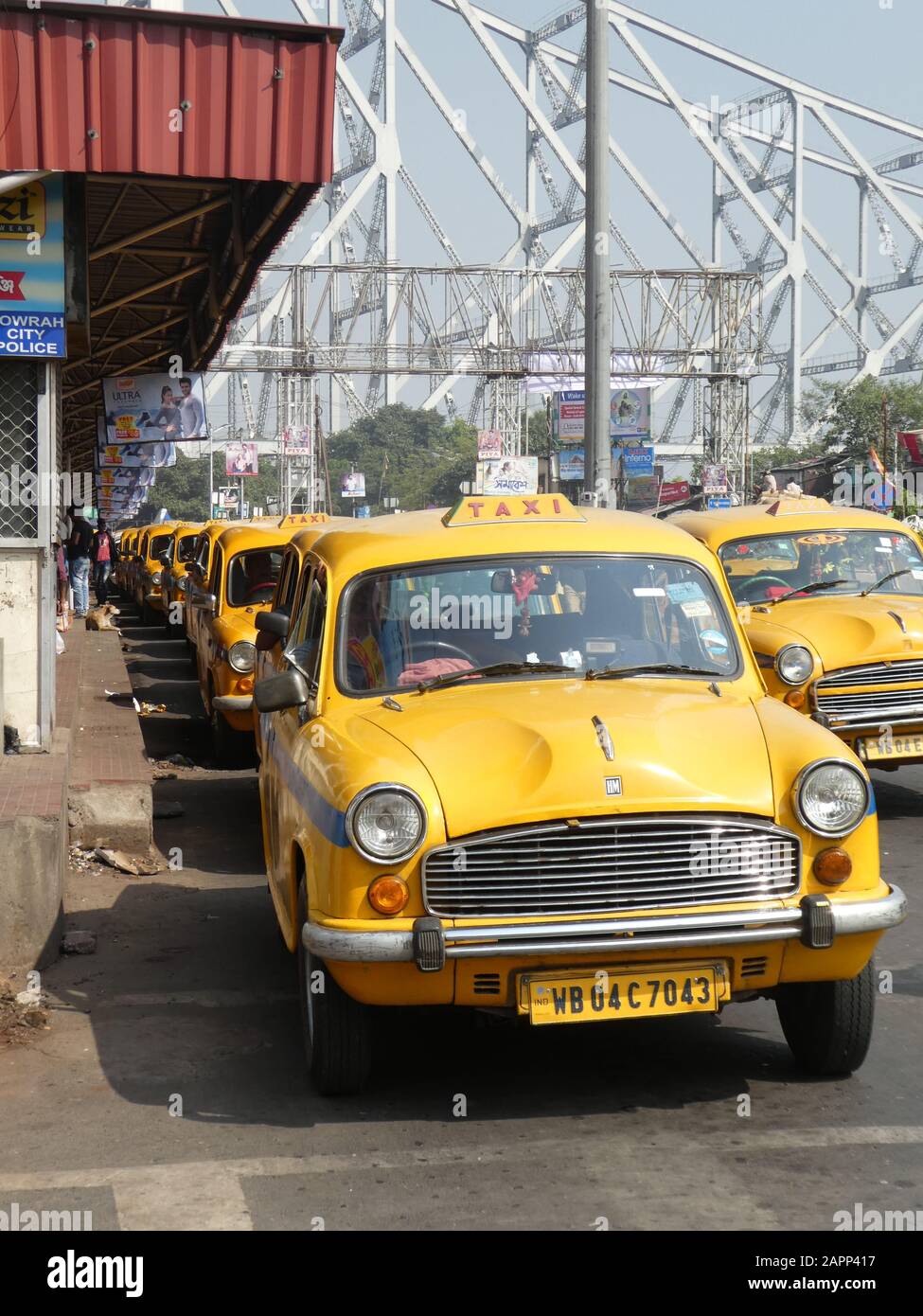 Westbengalen 2019. Hindustan Taxi-Taxi Rang Howrah City. Stockfoto