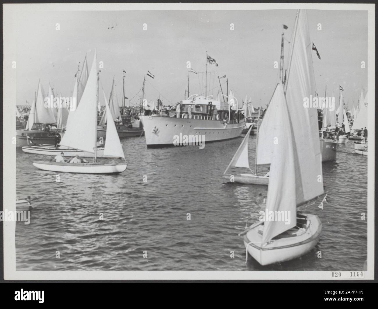 Königshaus, Yachten, Segelboote, piet hein Datum: 1948 Ort: Friesland Schlüsselwörter: Yachten, Königshaus, Segelboote persönlicher Name: Piet hein Stockfoto