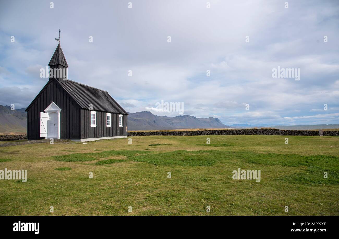 Schwarze Kirche, Südrand der Halbinsel Snaefellsness 5 Stockfoto