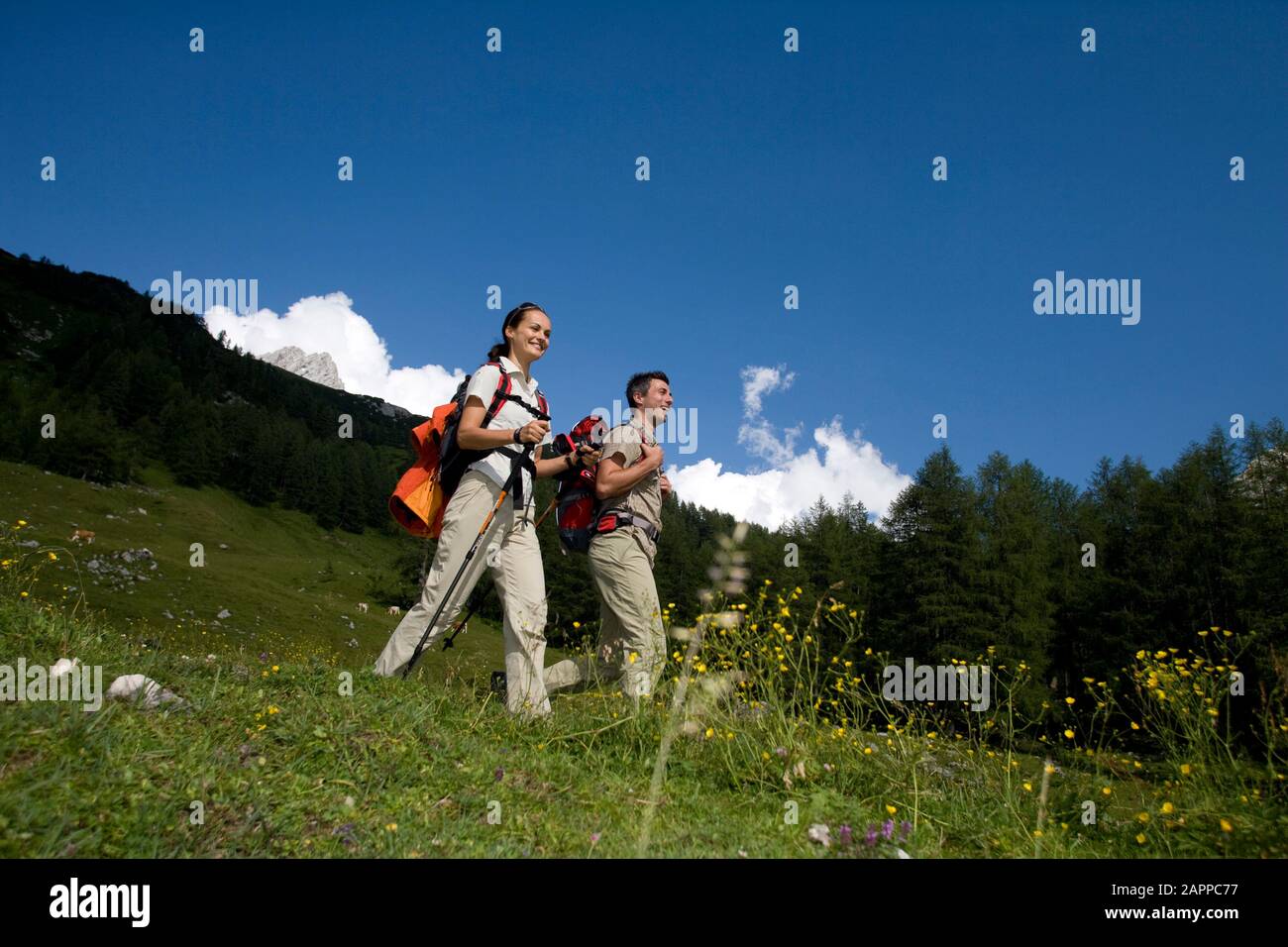 Ramsau am Dachstein, Wandern - Wandern Stockfoto
