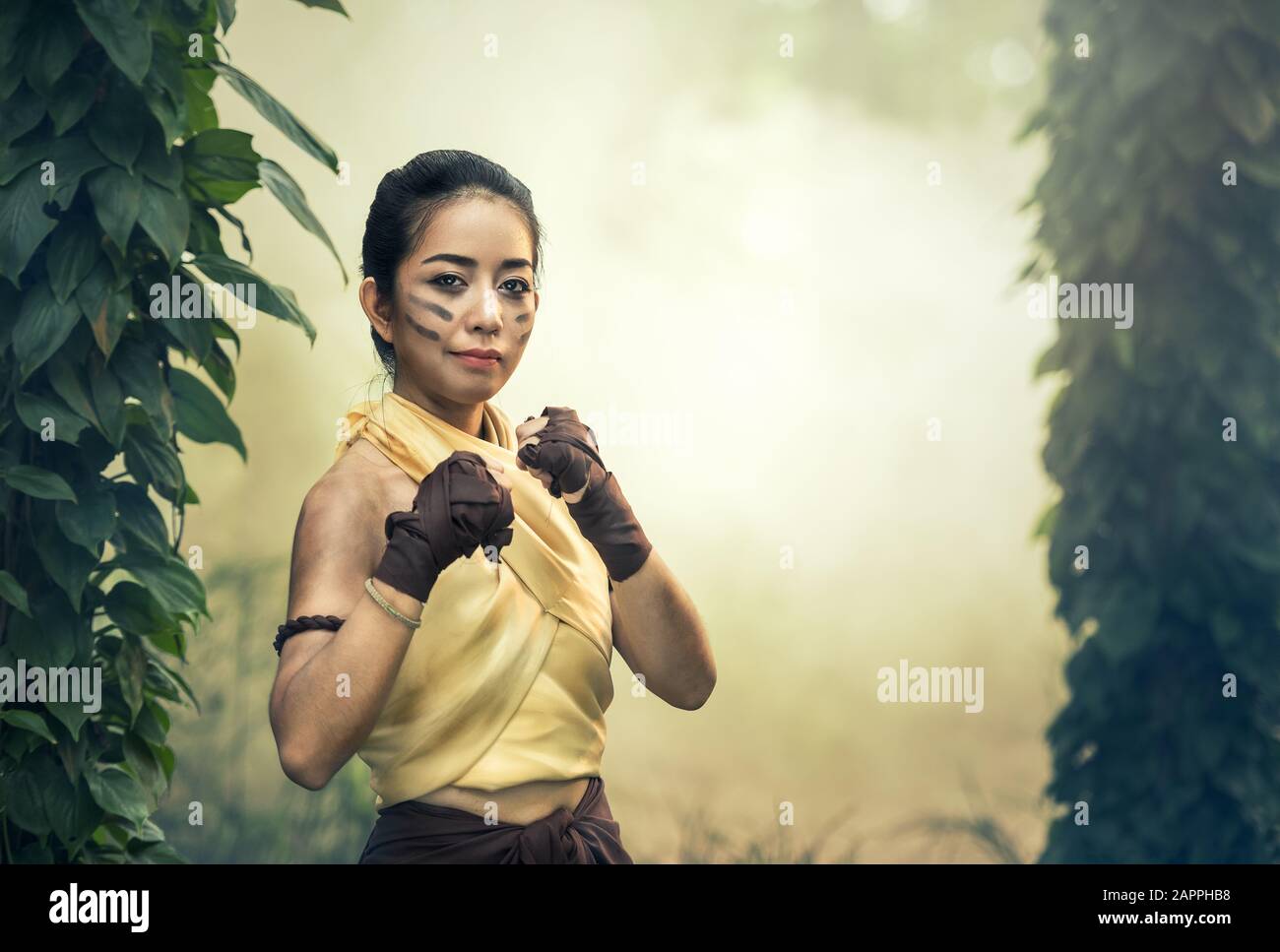 Muay Thai, Kampfkunst (Muay Boran) Stockfoto