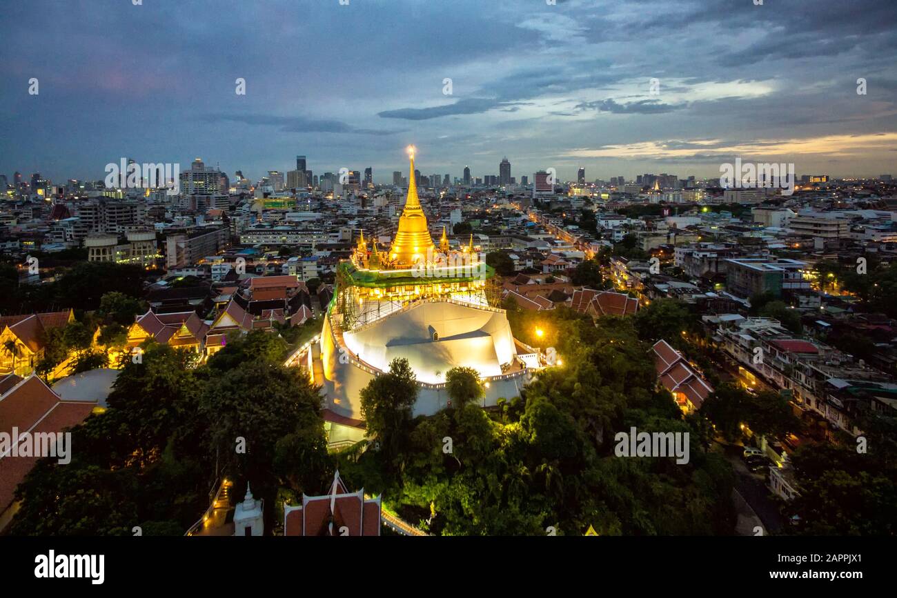 Der Golden Mount am Wat Saket, Reisen Wahrzeichen von Bangkok THAILAND Stockfoto