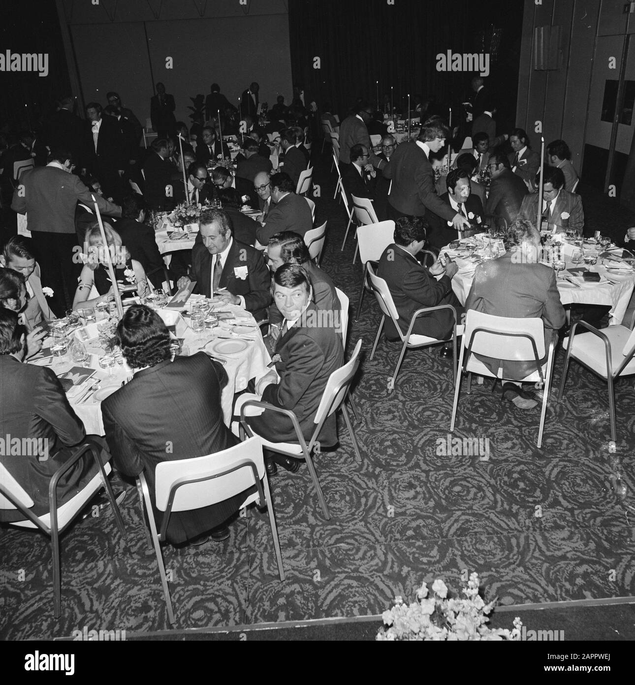 Abtretensänger in Hiltonhotel Datum: 7. Juni 1973 Name Der Einrichtung: Hiltonhotel Stockfoto