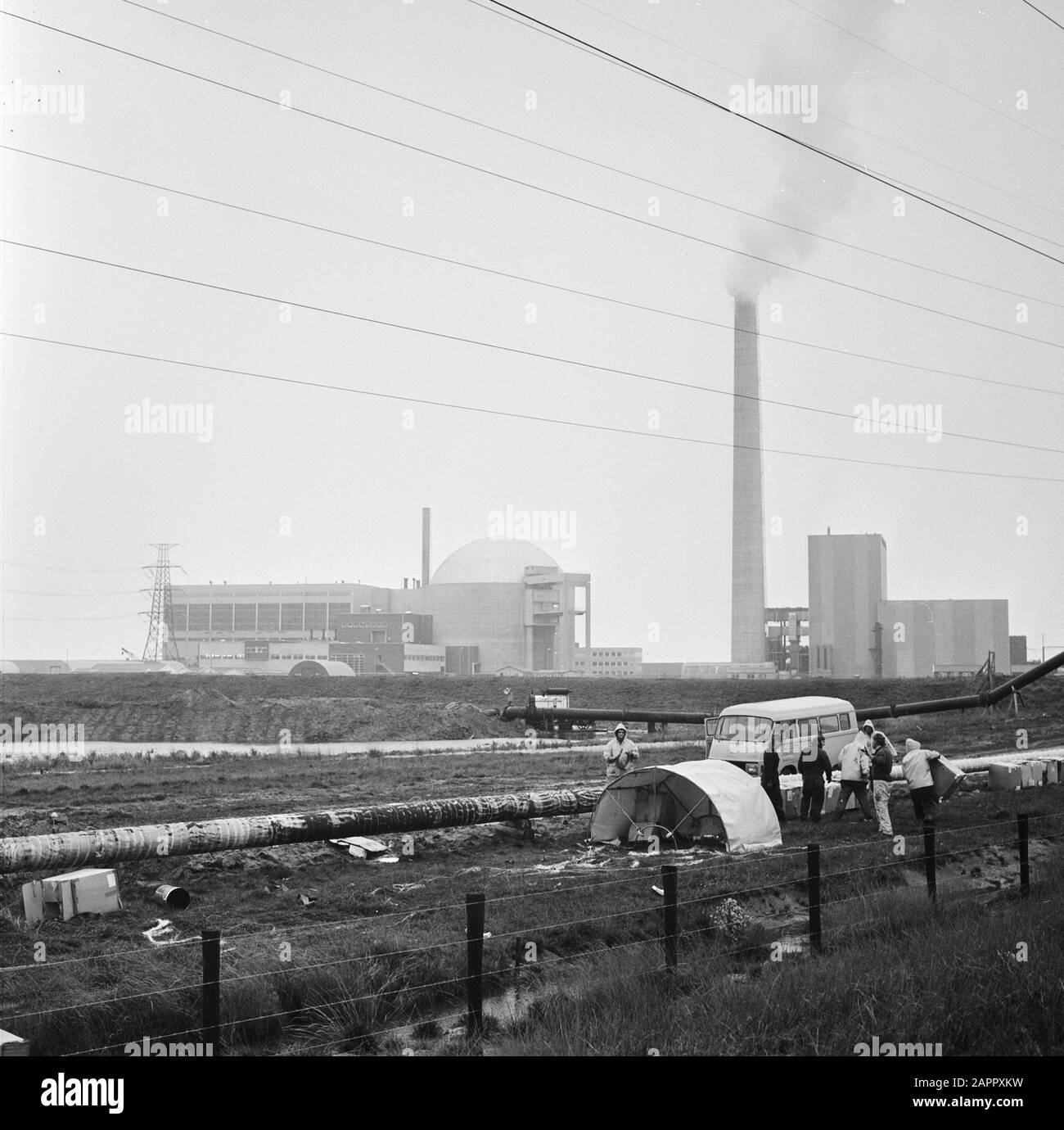 Kernkraftwerk in Borssele Äußeres des zentralen Datums: 10. November 1973 Standort: Borssele, Zeeland Schlüsselwörter: Kernkraftwerke Stockfoto