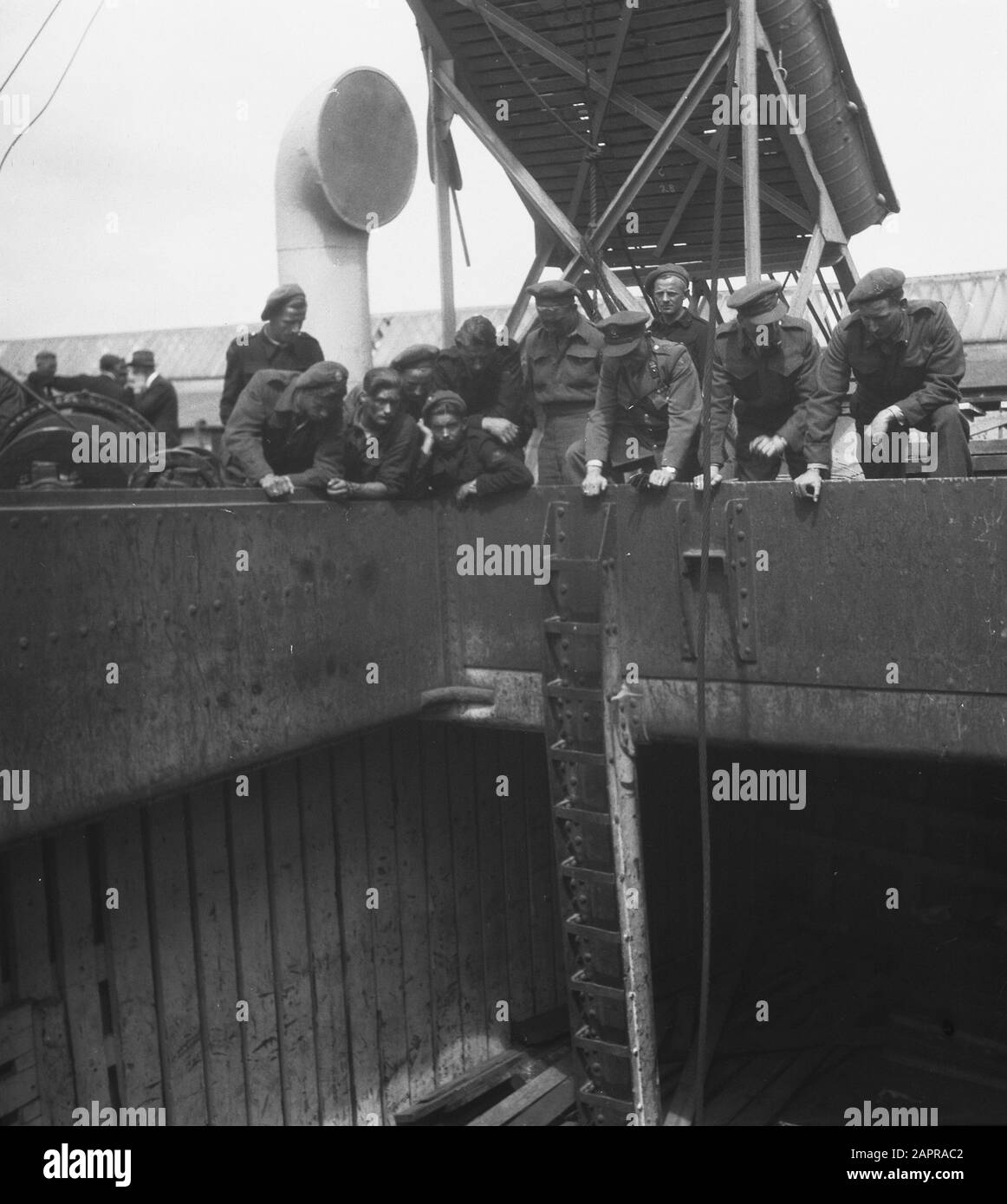 Militärüberwachung Hafenstreik Datum: 18. Mai 1946 Schlagwörter: Wache, Havenschläge Stockfoto