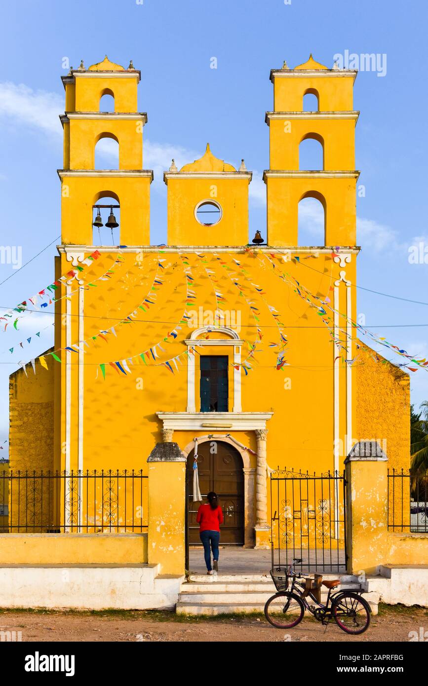 Kirche Nuestra Senora de la Natividad, Acanceh, Yucatan, Mexiko Stockfoto