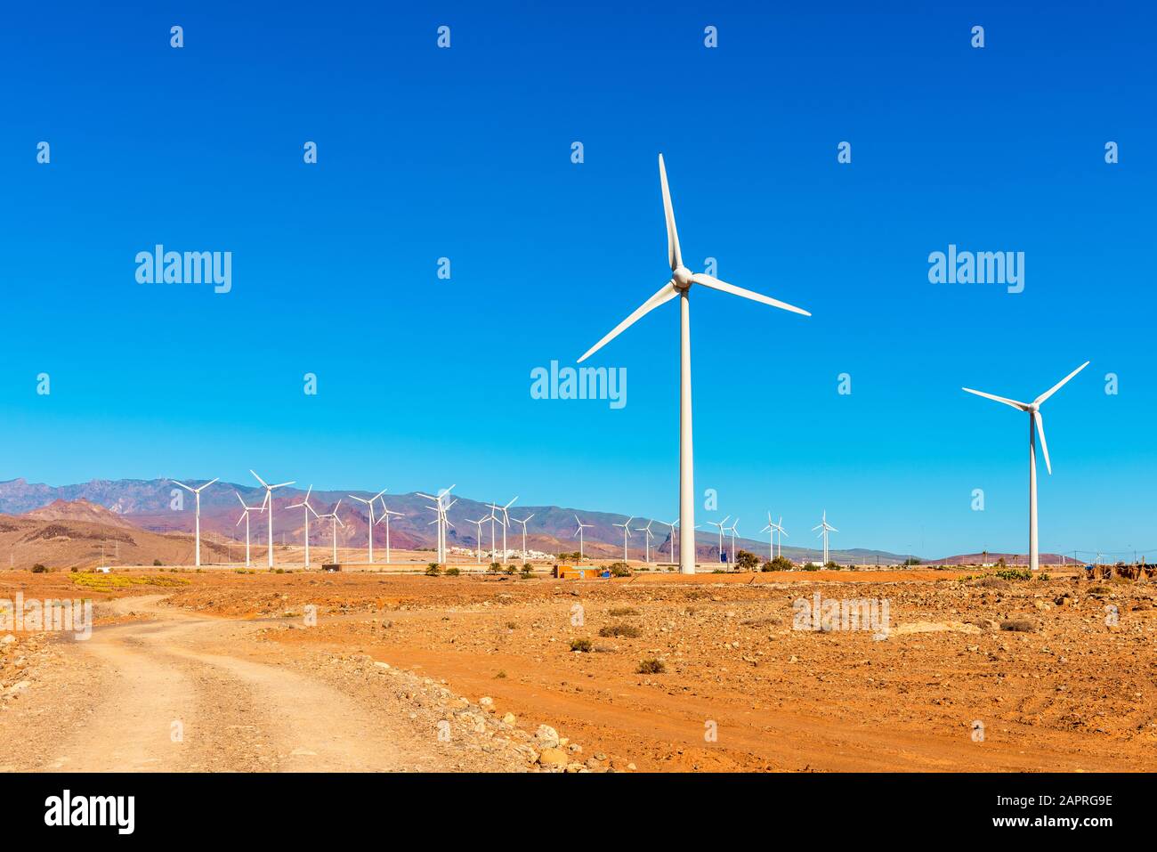 Windturbinenpark auf Gran Canaria Spanien Stockfoto