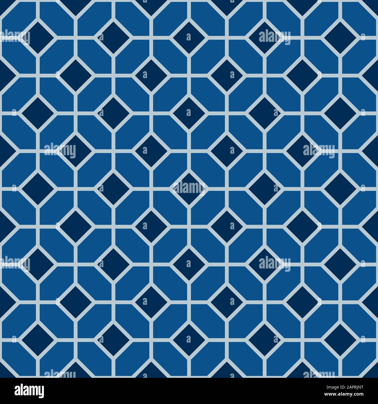 Classic blau verzierten Nahtlose Vektor Muster der maurischen Fliesen Dekorationen. Kachelbar Mosaik Hintergrund im islamischen Stil. Stock Vektor
