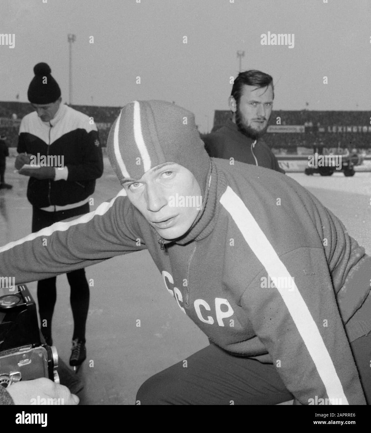 Skating-Europameisterschaften in Deventer, der Russe Matusevich (Kopf); Stockfoto