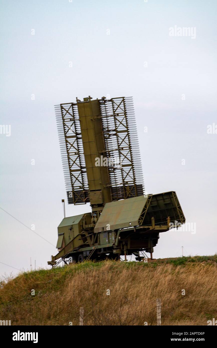 Russische Secret Military Radio Ortungsstation für Flugzeuge und Raketenerkennung Stockfoto